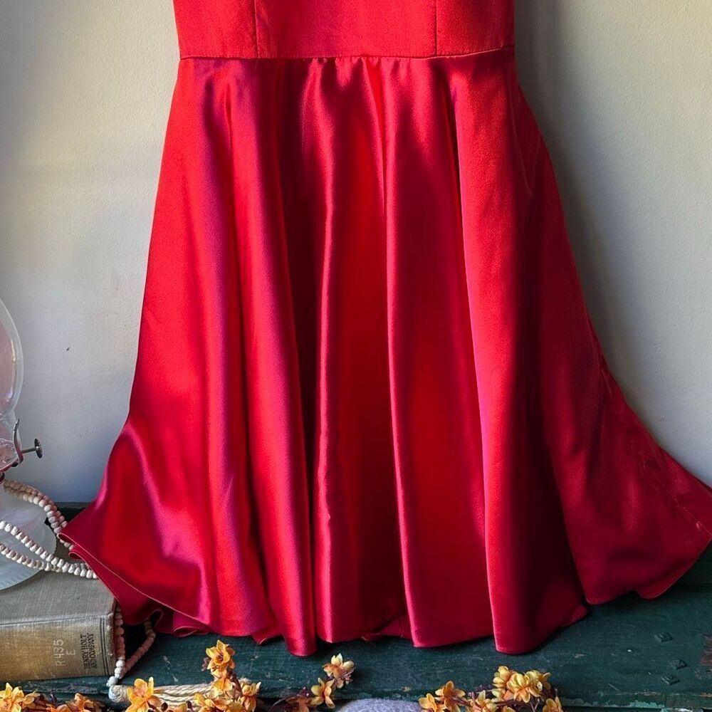 Sherri Hill red dress size 4 fit and flare‎ sleeveless formal prom event party - Picture 3 of 13